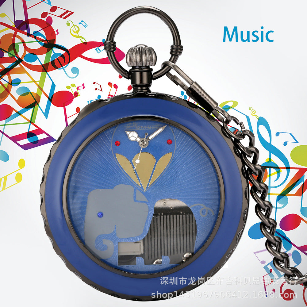 New Foreign Trade Product Creative Cartoon Quartz Music Pocket Watch-Swan Lake Music Box Pocket Watch