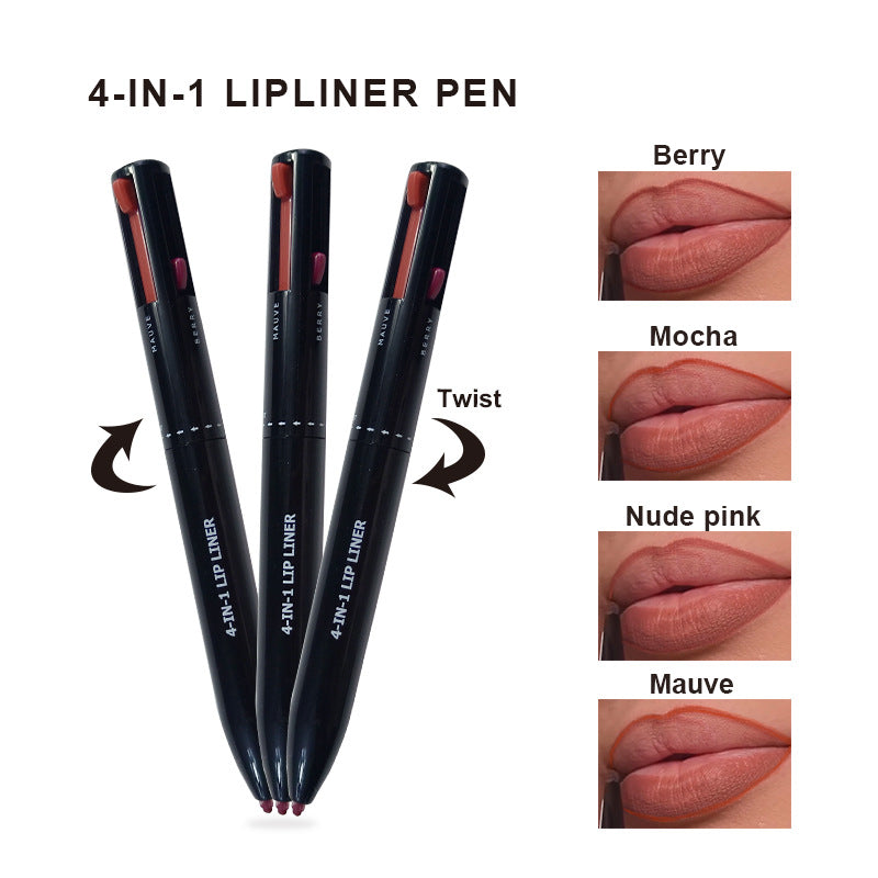 4-in-1 Makeup Pen 4-in-1 Makeup Pen 4-color Lip Liner Lipstick 4-in-1 Makeup Pen