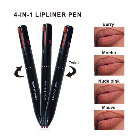 4-in-1 Makeup Pen 4-in-1 Makeup Pen 4-color Lip Liner Lipstick 4-in-1 Makeup Pen