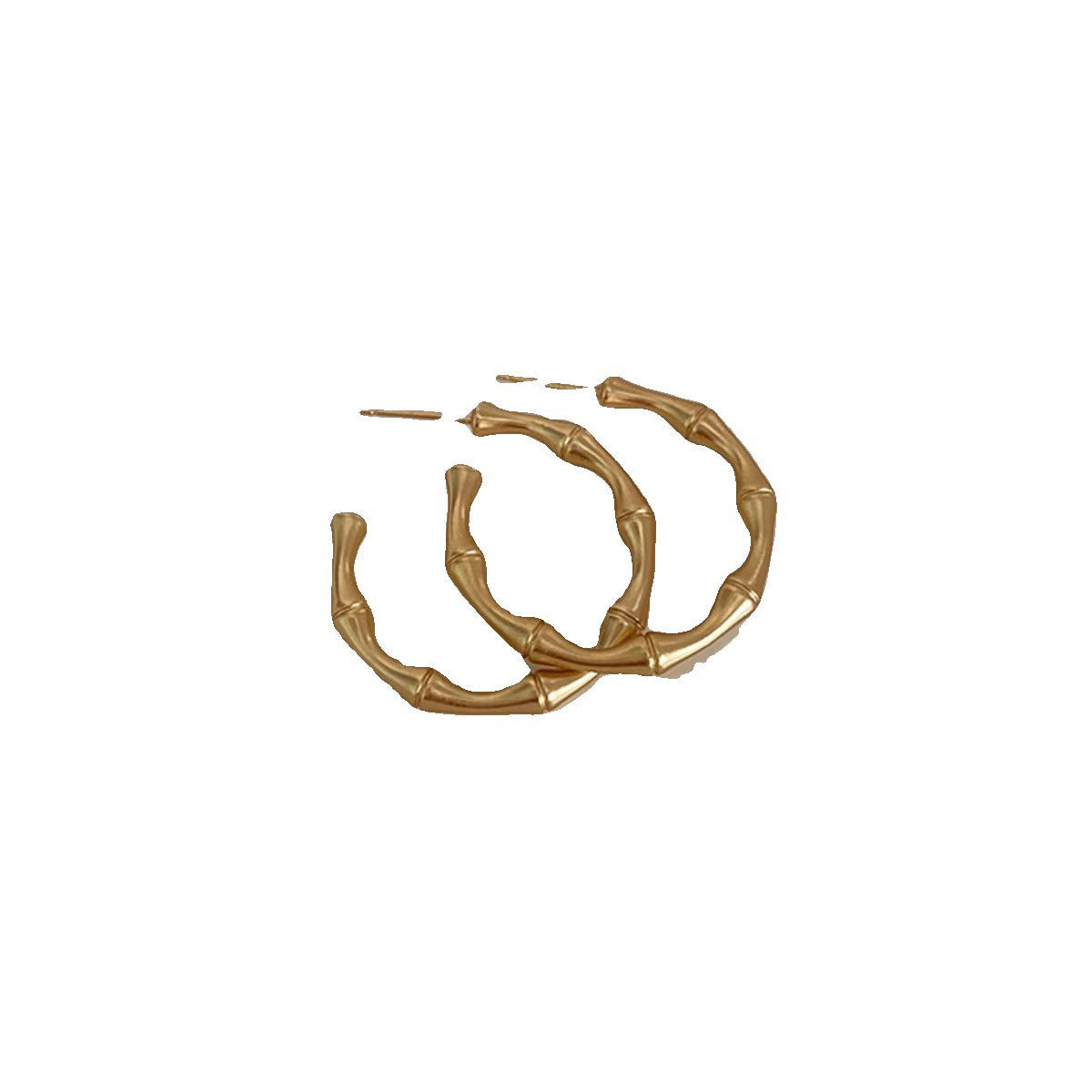 Bamboo Matte Metal Earrings For Women